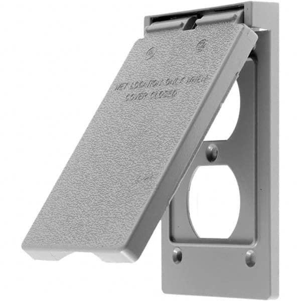 Hubbell Wiring Device-Kellems - Weatherproof Box Covers Cover Shape: Rectangle Number of Holes in Outlet: 1 - Exact Tool & Supply