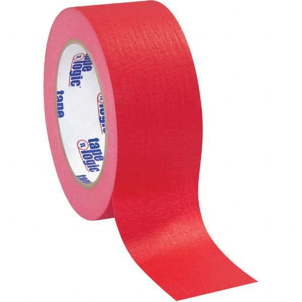 Tape Logic - Pack of (12), 60 Yd Rolls 2" Red Crepe Paper Masking Tape - Exact Tool & Supply