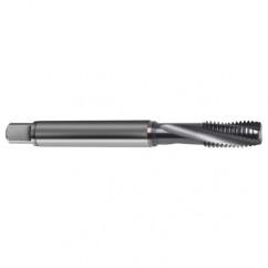 M8x1.25 4HX 3-Flute Cobalt Semi-Bottoming 15 degree Spiral Flute Tap-TiCN - Exact Tool & Supply