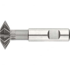 Keo - 3/4° 3/4" Cut Diam, 1/4" Cut Width, 3/8" Shank, High Speed Steel Double-Angle Cutter - Exact Tool & Supply