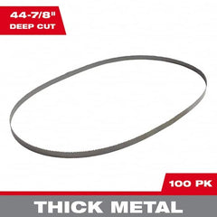 Milwaukee Tool - 44-7/8" x 1/2" x 0.02" 10 TPI Bi-Metal Portable Band Saw Blade - Exact Tool & Supply