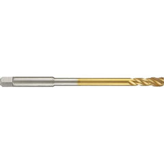 Guhring - 1/4-20 UNC 3 Flute 2B Modified Bottoming Spiral Flute Tap - High Speed Steel, TiN Finish, 6" OAL, Right Hand Flute, Right Hand Thread, H4/H5, Series 4287 - Exact Tool & Supply