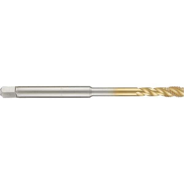 Guhring - 6-40 UNF 3 Flute 2B Modified Bottoming Spiral Flute Tap - High Speed Steel, TiN Finish, 4" OAL, Right Hand Flute, Right Hand Thread, H2/H3, Series 4284 - Exact Tool & Supply
