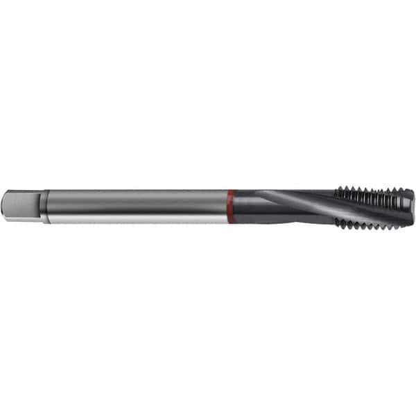 Guhring - #2-64 UNF 3 Flute 2BX Bottoming Spiral Flute Tap - High Speed Steel, TiCN Finish, 1.772" OAL, Right Hand Flute, Right Hand Thread, H3/H4, Series 4374 - Exact Tool & Supply