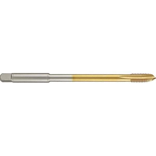 Guhring - 9/16-18 UNF 4 Flute 2B Plug Spiral Point Tap - High Speed Steel, TiN Finish, 6" OAL, Right Hand Thread, H4/H5, Series 4286 - Exact Tool & Supply