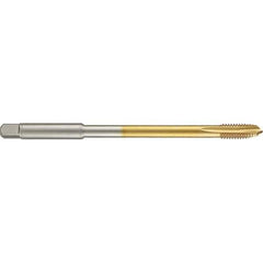 Guhring - 9/16-18 UNF 4 Flute 2B Plug Spiral Point Tap - High Speed Steel, TiN Finish, 6" OAL, Right Hand Thread, H4/H5, Series 4286 - Exact Tool & Supply