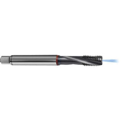 Guhring - 10-32 UNF 3 Flute 2BX Modified Bottoming Spiral Flute Tap - High Speed Steel, TiCN Finish, 2.7559" OAL, Right Hand Flute, Right Hand Thread, H4/H5, Series 4389 - Exact Tool & Supply