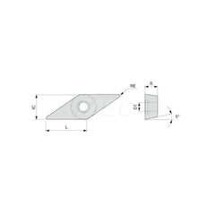 Turning Insert:  VBMT220.5PS T6130,  Solid Carbide TiCN & TiN Finish,  Neutral,  1/4″ Inscribed Circle,  0.0080″ Corner Radius,  35.0 &deg N/A Diamond,  Series  VBMT
