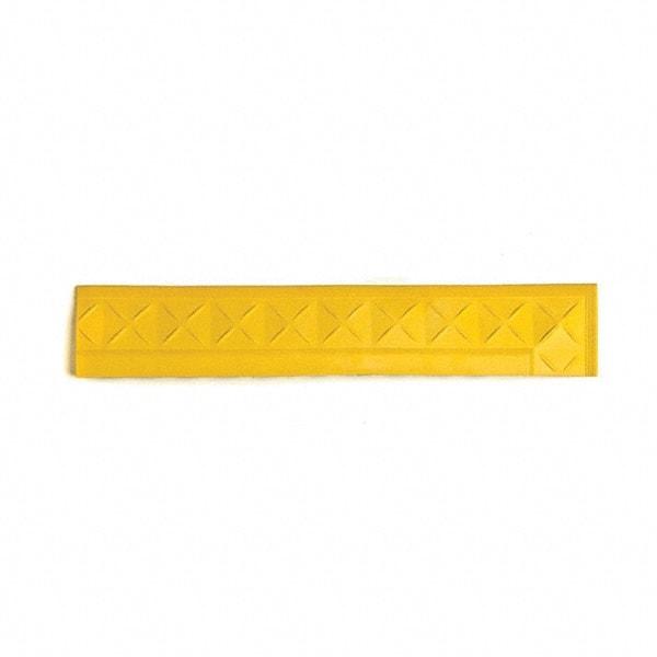 Ergo Advantage - 22" Long x 4" Wide x 1" Thick, Anti-Fatigue Modular Matting Anti-Fatigue Flooring - Female, 1 Interlocking Side, Yellow, For Dry Areas - Exact Tool & Supply