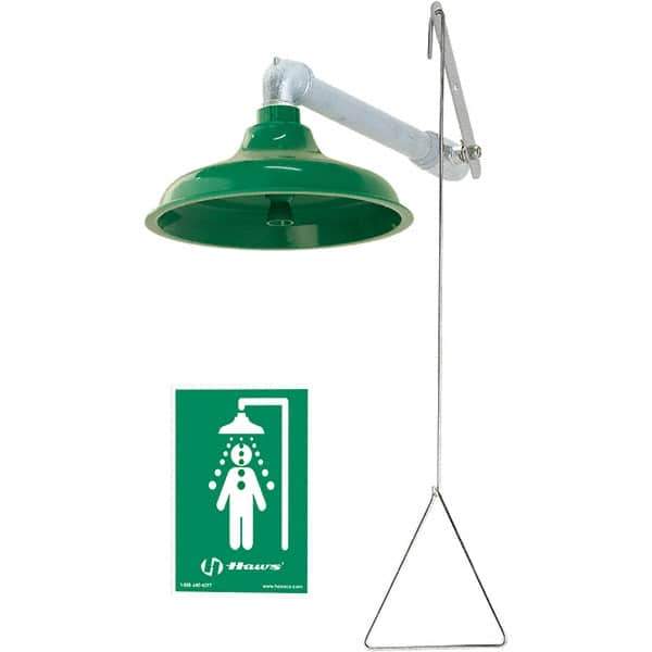 Haws - Plumbed Drench Showers Mount: Wall Mount Shower Head Material: Plastic - Exact Tool & Supply