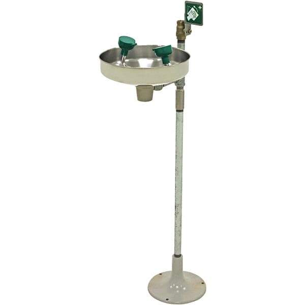 Haws - 11" Wide x 40" High, Pedestal Mount, Stainless Steel Bowl, Eyewash Station - 5 GPM Flow Rate - Exact Tool & Supply
