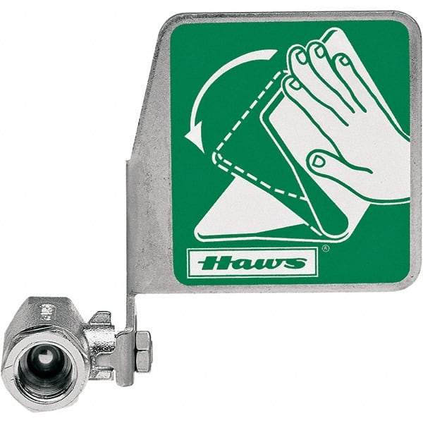 Haws - 1/2" Inlet, 7" Long x 5" Wide x 3" High, Stainless Steel Plumbed Wash Station Stay-Open Ball Valve - Green Matting, Compatible with Combination Drench Shower & Eye/Face Wash Stations - Exact Tool & Supply