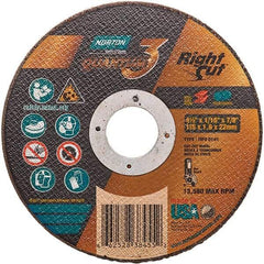Norton - 4-1/2" 36 Grit Ceramic Alumina Cutoff Wheel - 1/16" Thick, 7/8" Arbor, 13,580 Max RPM, Use with Angle Grinders - Exact Tool & Supply