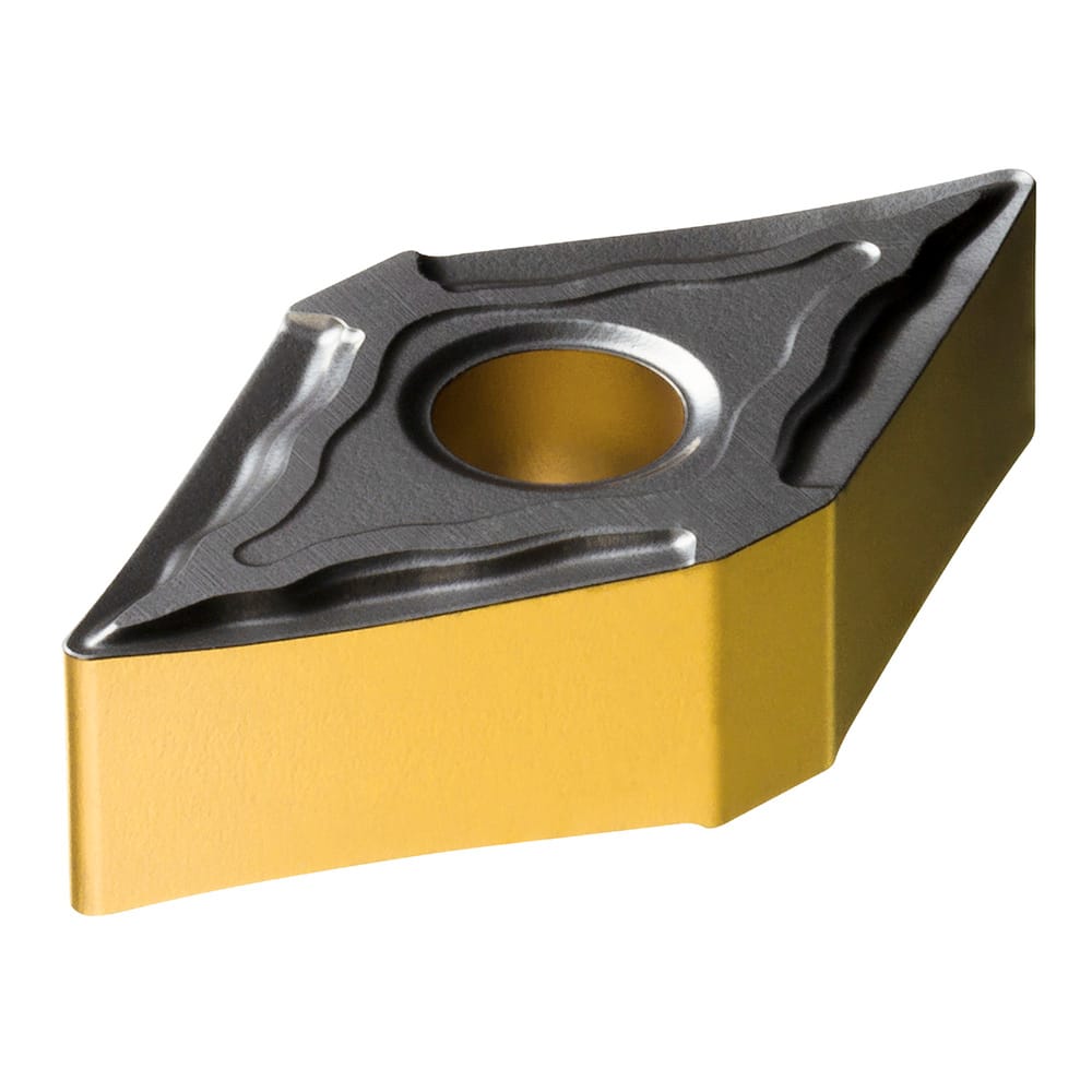 Turning Insert:  DNMG 15 04 04-MF 4415, TiCN, Al2O3 & TiN Finish,  Neutral,  0.0156″ Corner Radius,  N/A Series  DNMG-MF (ISO P)