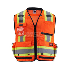 High Visibility Vest: Large & X-Large Orange, Zipper Closure