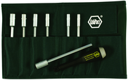 7 Piece - 5; 5.5; 6; 7; 8; 9 & 10mm Interchangeable Metric Nut Driver Blade Set in Canvas Pouch - Exact Tool & Supply
