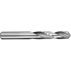 2.2 mm Dia. × 2.2 mm Shank × 13 mm Flute Length × 40 mm OAL, 3xD, 145°, Uncoated, 2 Flute, External, Round Solid Carbide Drill - Exact Tool & Supply
