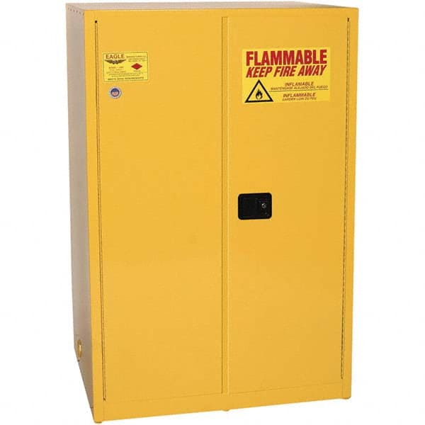 Eagle - Safety Cabinets Hazardous Chemical Type: Flammable and Combustible Liquids Color: Yellow - Exact Tool & Supply