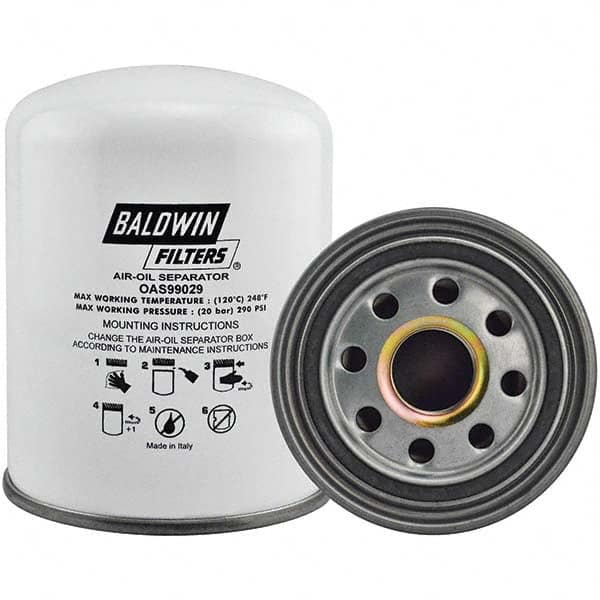 Baldwin Filters - M39 x 1.5 Thread 7-3/32" OAL x 5-1/2" OD Automotive Oil/Air Separator - Exact Tool & Supply