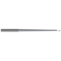 Harvey Tool - Ball End Mills; Mill Diameter (Inch): 1/16 ; Mill Diameter (Decimal Inch): 0.0620 ; Number of Flutes: 2 ; Length of Cut (Decimal Inch): 0.0500 ; Material: Solid Carbide ; Overall Length (Inch): 2-1/2 - Exact Tool & Supply