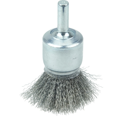 3/4″ Coated Cup Crimped Wire End Brush, .006″ Steel Fill - Exact Tool & Supply