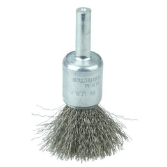 1/2″ Coated Cup Crimped Wire End Brush, .006″ Stainless Steel Fill - Exact Tool & Supply