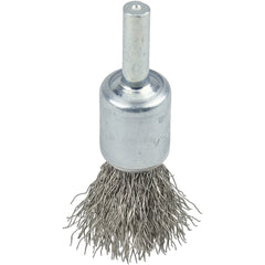 1/2″ Coated Cup Crimped Wire End Brush, .0104″ Stainless Steel Fill - Exact Tool & Supply