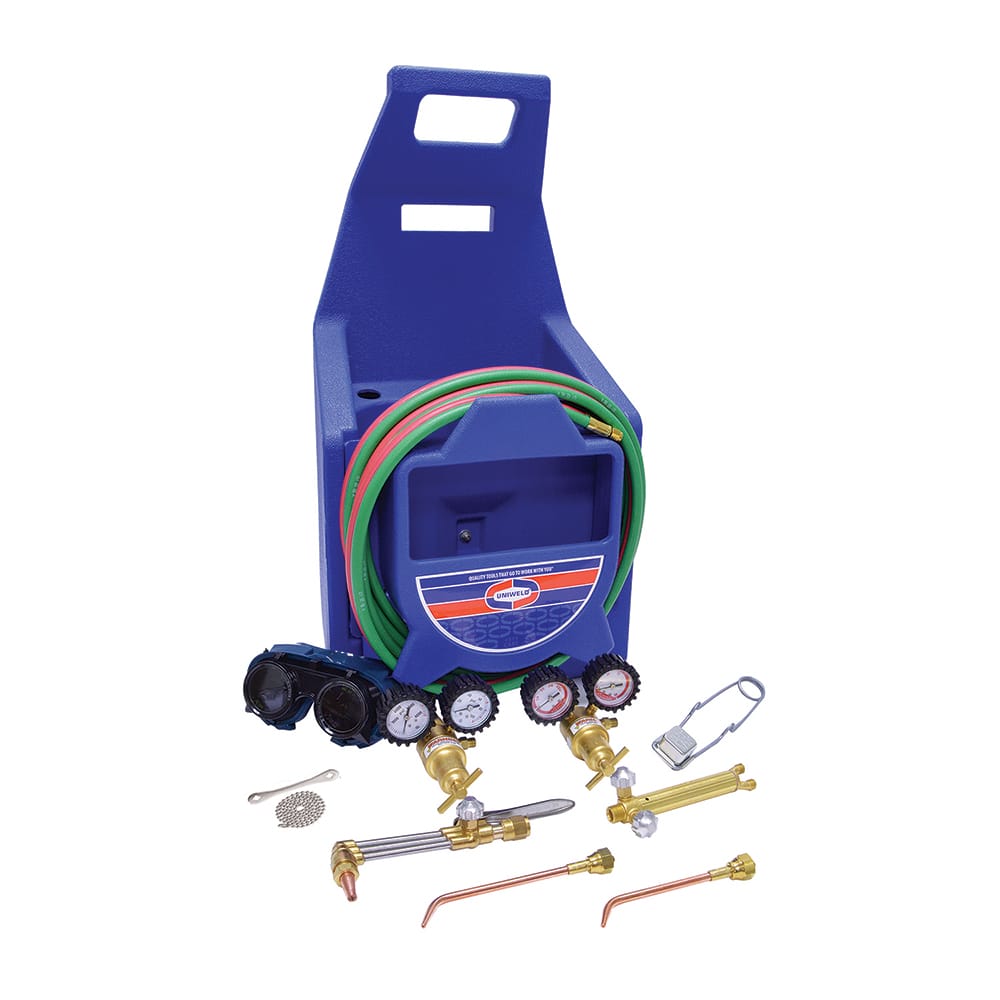 Made in USA - Oxygen/Acetylene Torch Kits; Type: Oxyacetylene; Hydrogen; MAP//Pro; Propane; Natural Gas ; Maximum Cutting: 2 (Inch); Welding Capacity: 1/4 (Inch); Maximum Heating Capacity: 5600?F ; Contents: Welding Handle 71; Cutting Attachment CA100; O - Exact Tool & Supply