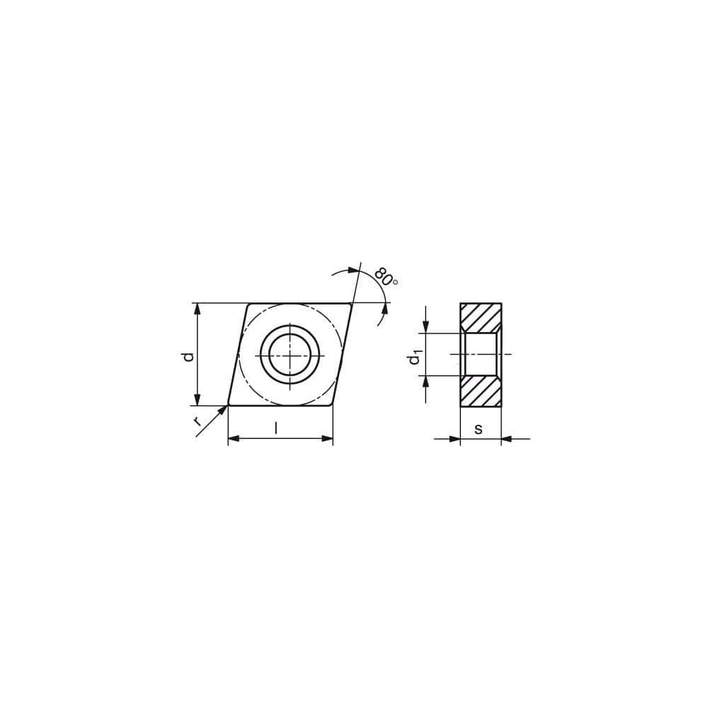 Turning Insert:  CNMG433EN-M30 CTPM125,  Solid Carbide TiAlTaN Finish,  Neutral,  1/2″ Inscribed Circle,  0.0472″ Corner Radius,  80.0 &deg N/A Diamond,  Series  CNMG