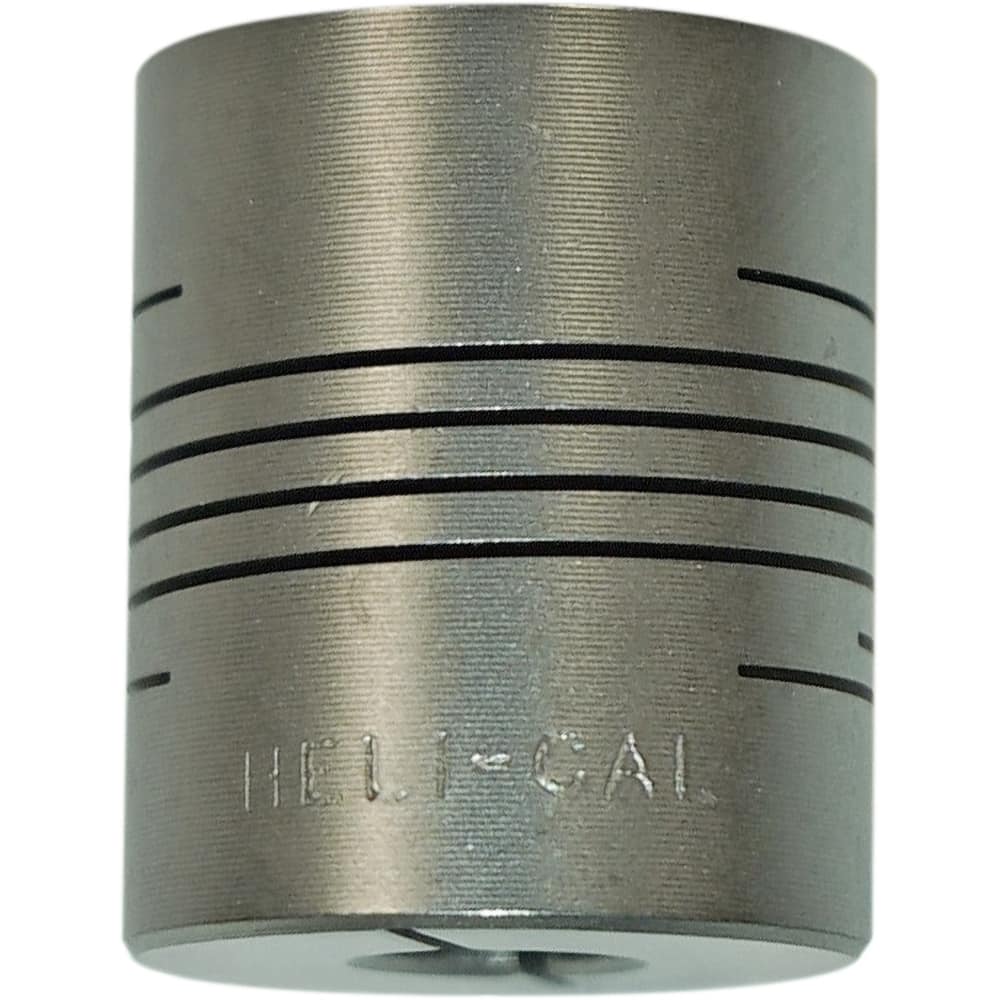 Heli-Cal - Flexible Coupling; Type: Clamp Hub ; Maximum Bore Diameter (Inch): .250 ; Minimum Bore Diameter (Decimal Inch): 0.1250 ; Outside Diameter (Inch): 3/4 ; Overall Length (Inch): 1 ; Material: Aluminum - Exact Tool & Supply