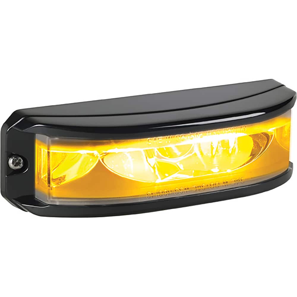 Federal Signal Corp - Emergency Light Assemblies; Type: Warning ; Flash Rate: Variable ; Mount: Surface ; Color: Black; Amber ; Power Source: 12-24V DC ; Overall Height (Decimal Inch): 1.5000 - Exact Tool & Supply