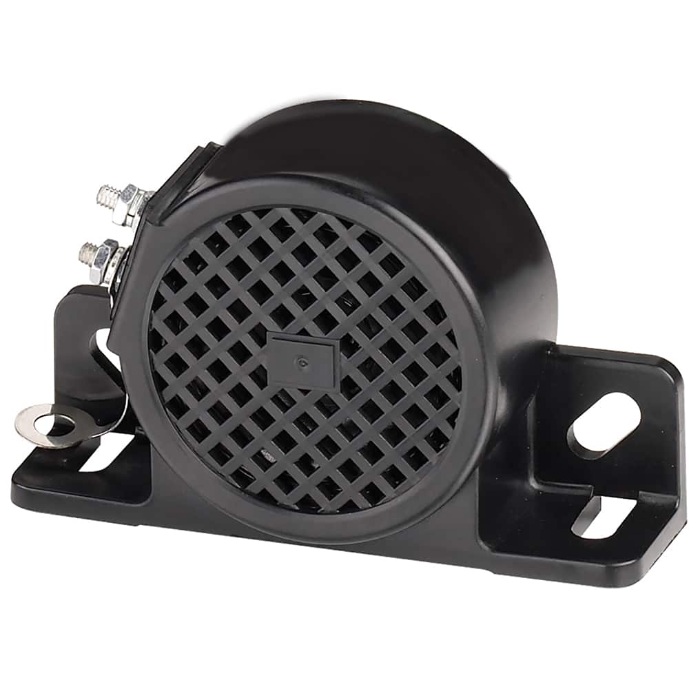 Federal Signal Corp - Emergency Light Assemblies; Type: Alarm ; Flash Rate: Single ; Mount: Permanent ; Color: Black ; Power Source: 12-24V DC ; Overall Height (Decimal Inch): 2.6000 - Exact Tool & Supply