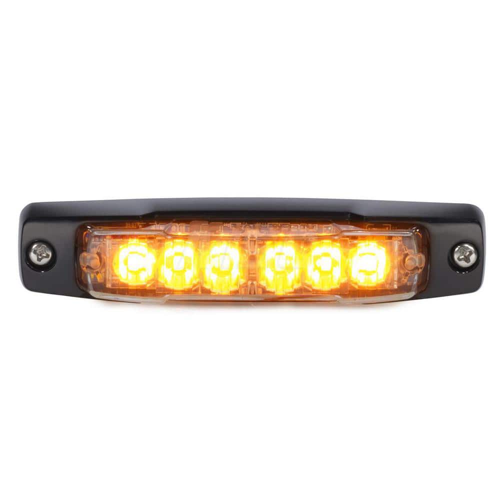 Federal Signal Corp - Emergency Light Assemblies; Type: Mounted ; Flash Rate: Variable ; Mount: Surface ; Color: Black; Amber; White ; Power Source: 12 Volt DC ; Overall Height (Decimal Inch): 0.9100 - Exact Tool & Supply