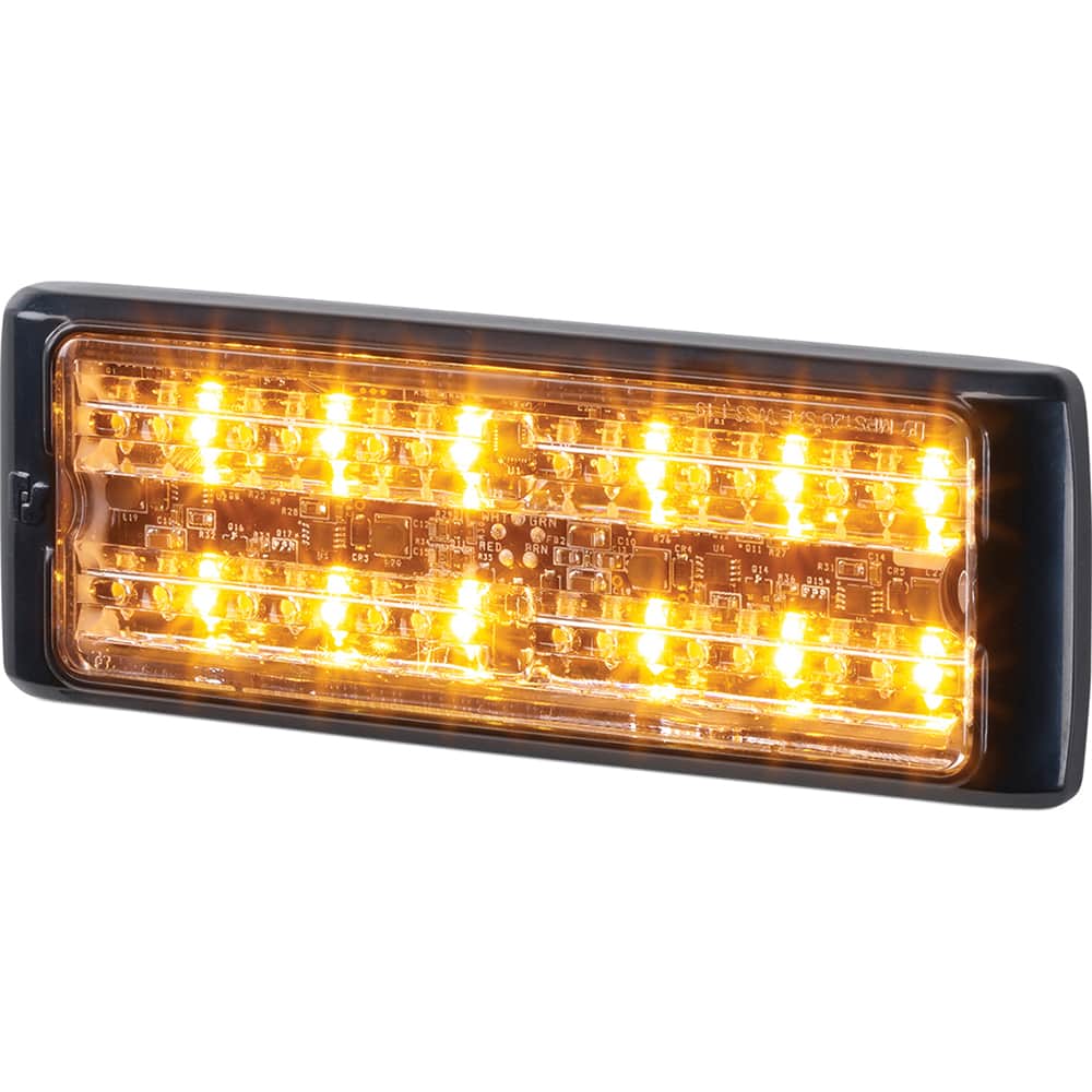 Federal Signal Corp - Emergency Light Assemblies; Type: Warning ; Flash Rate: Variable ; Mount: Surface ; Color: Black; Amber ; Power Source: 12-24V DC ; Overall Height (Decimal Inch): 1.9000 - Exact Tool & Supply