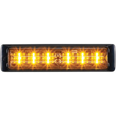 Federal Signal Corp - Emergency Light Assemblies; Type: Warning ; Flash Rate: Variable ; Mount: Surface ; Color: Black and Amber ; Power Source: 12-24V DC ; Overall Height (Decimal Inch): 1.3000 - Exact Tool & Supply