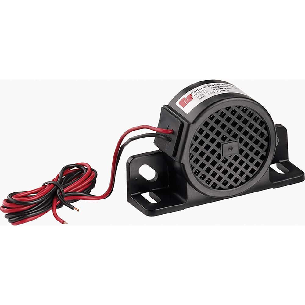 Federal Signal Corp - Emergency Light Assemblies; Type: Alarm ; Flash Rate: Variable ; Mount: Permanent ; Color: Black ; Power Source: 12-24V DC ; Overall Height (Decimal Inch): 2.6000 - Exact Tool & Supply