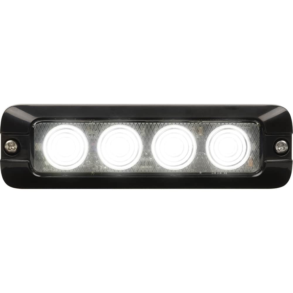 Federal Signal Corp - Emergency Light Assemblies; Type: Warning ; Flash Rate: Variable ; Mount: Surface ; Color: Black; White ; Power Source: 12 Volt DC ; Overall Height (Decimal Inch): 1.2800 - Exact Tool & Supply