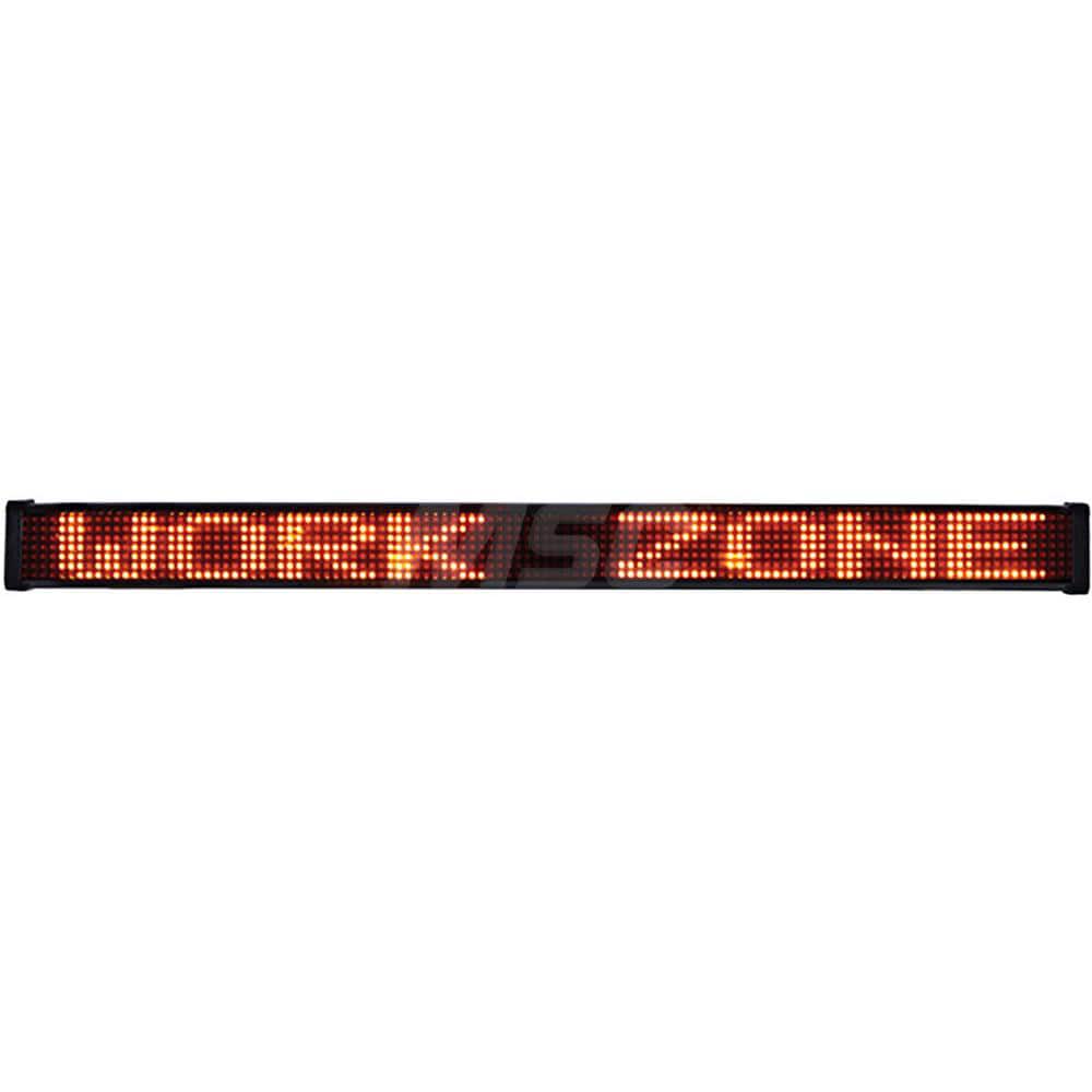 Federal Signal Corp - Emergency Light Assemblies; Type: Message ; Flash Rate: Single ; Mount: Permanent ; Color: Black; Amber ; Power Source: 12 Volt DC ; Overall Height (Decimal Inch): 3.0000 - Exact Tool & Supply