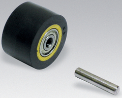 #11084 - 3/4 x 1/2'' - Rubber Contact Wheel W/Bearing & Shaft - Exact Tool & Supply