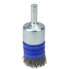 3/4″ Banded Crimped Wire End Brush, .0104″ Stainless Steel Fill - Exact Tool & Supply