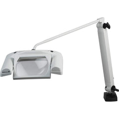 Waldmann Lighting - Task Lights; Fixture Type: Magnifying ; Color: Light Gray ; Lamp Type: LED ; Mounting Type: C-Clamp ; Adjustable Arm Type: Articulated ; Arm Length (Inch): 38.6 - Exact Tool & Supply