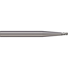 Micro 100 - Ball End Mills; Mill Diameter (Decimal Inch): 0.0313 ; Number of Flutes: 4 ; Length of Cut (Inch): 5/64 ; Length of Cut (Decimal Inch): 0.0780 ; Material: Solid Carbide ; Overall Length (Inch): 1-1/2 - Exact Tool & Supply