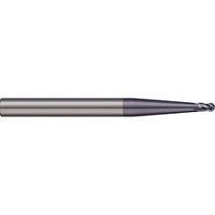 Micro 100 - 1/8" Diam, 1/2" LOC, 4 Flute Solid Carbide Ball End Mill - Exact Tool & Supply