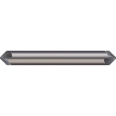 Micro 100 - 1/4" Diam 120°/60° 6-Flute Double End Solid Carbide Chamfer Mill - Exact Tool & Supply