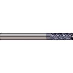 Micro 100 - Corner Radius & Corner Chamfer End Mills; Mill Diameter (Inch): 3/8 ; Mill Diameter (Decimal Inch): 0.3750 ; End Type: Corner Radius ; Corner Radius (mm): 0.50 ; Corner Radius (Decimal Inch): 0.0200 ; Number of Flutes: 5 - Exact Tool & Supply