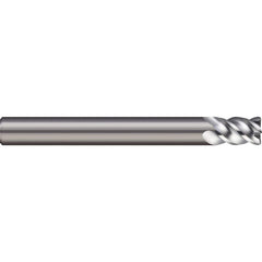 Corner Radius End Mill: 0.1575″ Dia, 0.4331″ LOC, 4 Flutes, Solid Carbide 45 ° Helix, Bright/Uncoated, Corner Radius End