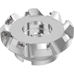 Seco - 125mm Cut Diam, 40mm Arbor Hole, 6mm Max Depth of Cut, 48° Indexable Chamfer & Angle Face Mill - 8 Inserts, SN.. Insert, Right Hand Cut, 8 Flutes, Through Coolant, Series R220.54 - Exact Tool & Supply