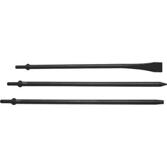 Mayhew - 1-1/8" Head Width, 18" OAL, Long Punch & Scraper Set - Round Drive, Round Shank, Steel - Exact Tool & Supply