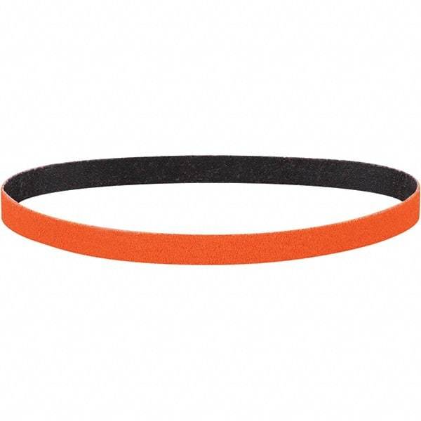 Dynabrade - 3/4" Wide x 20-1/2" OAL, 80 Grit, Ceramic Abrasive Belt - Ceramic, Coated, Y Weighted Cloth Backing, Wet/Dry - Exact Tool & Supply