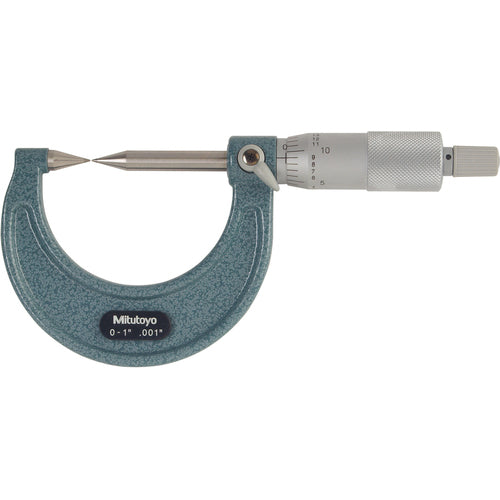 0-1″ Measuring Range-0.001″ Graduation - Ratchet Thimble - Carbide Face - Point Micrometer - Exact Tool & Supply